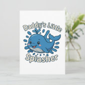 Daddy's Little Splasher Schattigee Baby Whale Kaart (Staand voorkant)