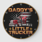 Daddy's Little Trucker Amerikaanse vlag Grote Klok (Voorkant)