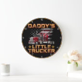 Daddy's Little Trucker Amerikaanse vlag Grote Klok (Huis)