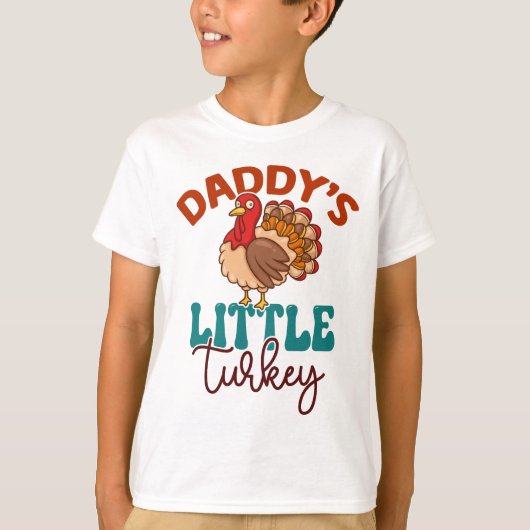 Daddy's Little Turkey Herfst Herfst Thanksgiving T-shirt (Voorkant)