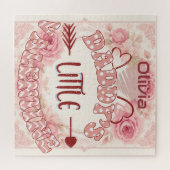 Daddys Little Valentine Zachte Roze Roos Ivoor Legpuzzel (Horizontaal)
