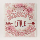 Daddys Little Valentine Zachte Roze Roos Ivoor Legpuzzel (Verticaal)