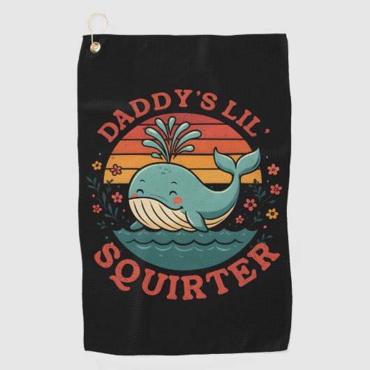 Daddys Little Whale Golfhanddoek (Voorkant)