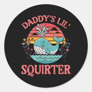 Daddys Little Whale Grappig Ongepaste Volwassen Hu Ronde Sticker