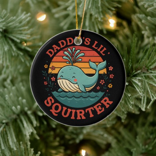 Daddys Little Whale Keramisch Ornament (Boom)