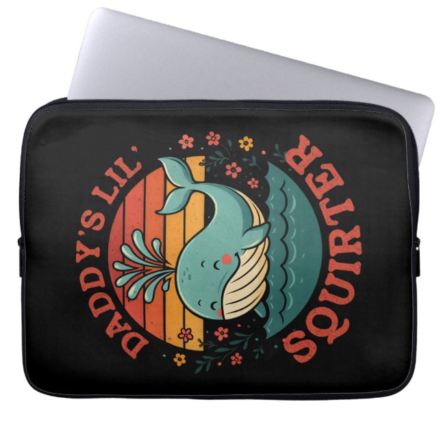 Daddys Little Whale Laptop Sleeve (Voorkant)