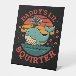 Daddys Little Whale Reclamebord Met Voetstuk
