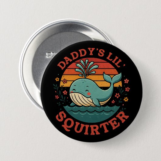 Daddys Little Whale Ronde Button 7,6 Cm (Voorkant /achterkant)