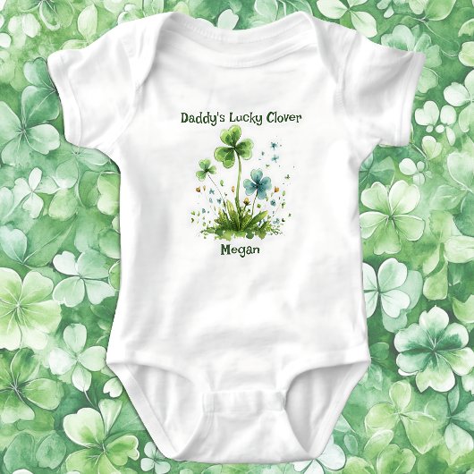 Daddy's Lucky Clover Shamrock St. Patrick's Day Romper