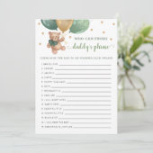 Daddy's Phrase Game Baby shower Teddy Bear Kaart (Staand voorkant)