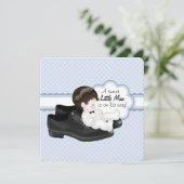 Daddys Shoes Little Man Baby shower Kaart (Staand voorkant)
