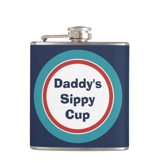 Daddy's Sippy Cup - Heupkolf Retro Kleuren Heupfles (Voorkant)