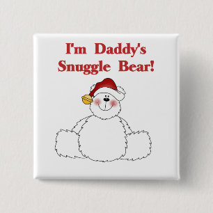 Daddy's Snuggle Beer Tshirts en geschenken Vierkante Button 5,1 Cm