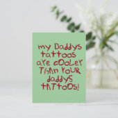Daddys tatoe?ërt Rots Briefkaart (Staand voorkant)