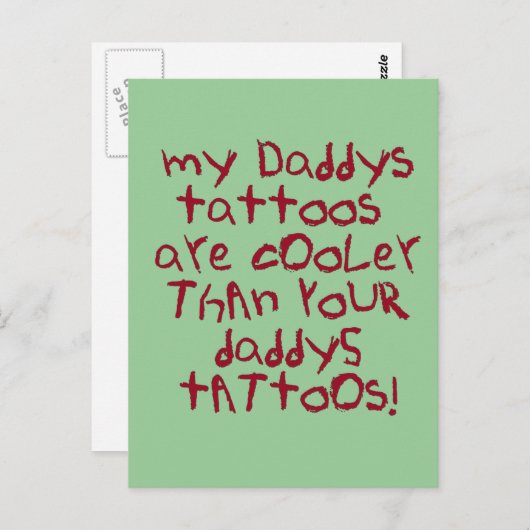 Daddys tatoe?ërt Rots Briefkaart (Voorkant / Achterkant)