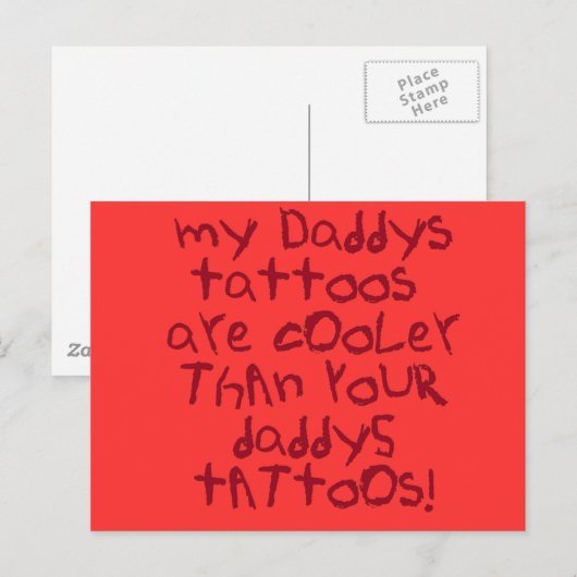 Daddys Tattoos Rock Briefkaart (Voorkant / Achterkant)