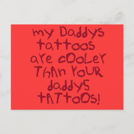 Daddys Tattoos Rock Briefkaart (Voorkant)