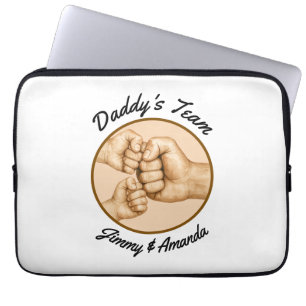 Daddy's Team First Bump Vader Kinder namen Laptop Sleeve