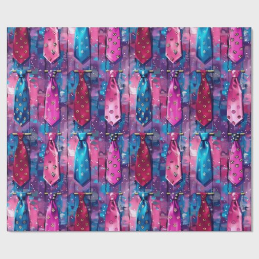 Daddy's Tie Collection Mat Wrappingpapier Cadeaupapier (Vlak)