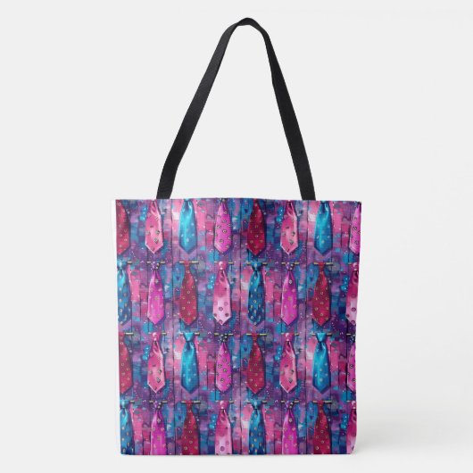 Daddy's Ties Grote Schoudertas Tote Bag (Voorkant)