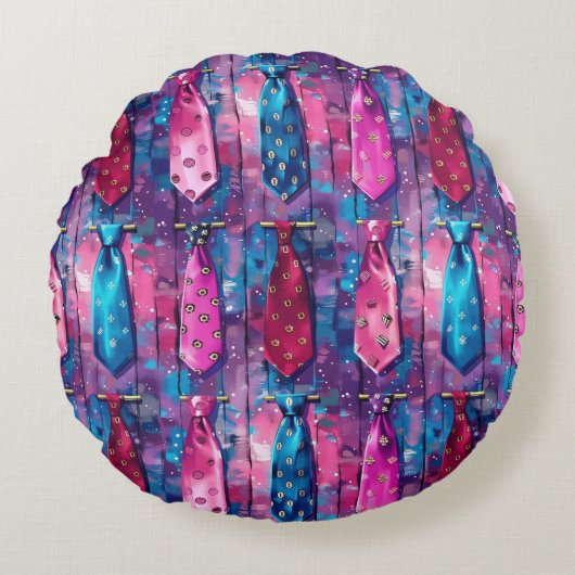 Daddy's Ties Round Cotton Throw Pillow Rond Kussen (Voorkant)