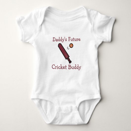 Daddy's toekomstige cricketmaatje | Aangepaste cri Romper (Voorkant)