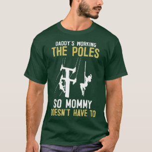 Daddys werkt met de pole Funny Lineman Gifts T-shirt