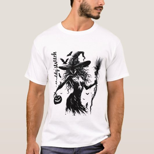 Daddy's Witch Mannen T-Shirt - Sexy Halloween Des (Voorkant)