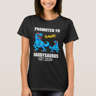 Daddysaurus 2024 Dad  Pregnancy Announcement Dinos T-shirt