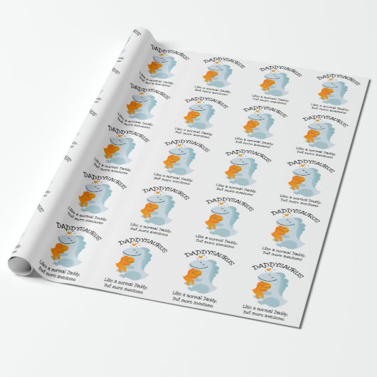 Daddysaurus als een normale papa, maar Geweldige Cadeaupapier (Uitgerold)