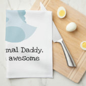 Daddysaurus als een normale papa, maar Geweldige Theedoek (Quarter Fold)