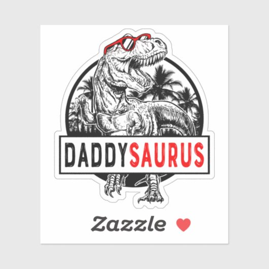 Daddysaurus Daddy Saurus T Rex Vaderdag 1WH1 Sticker (Vel)