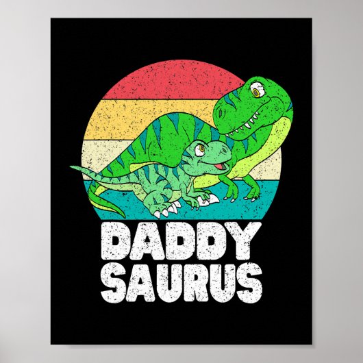 Daddysaurus Dinosaur Dad T Rex Baby Dino Family Poster (Voorkant)