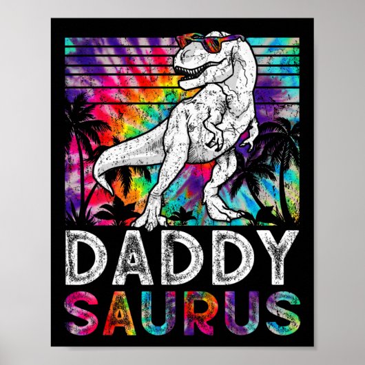 Daddysaurus Dinosaur Daddy Saurus Familie Matching Poster (Voorkant)