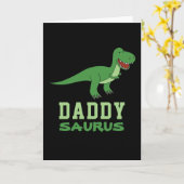 Daddysaurus Dinosaur T-Rex Dino Dad Vaderdag Kaart (Gele Bloem)