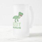 Daddysaurus Dinosaur T-Rex Dino Dad Vaderdag Matglas Bierpul (Voorkant rechts)