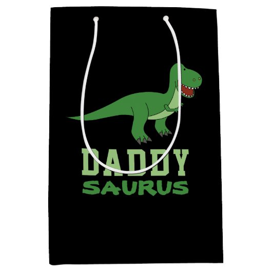 Daddysaurus Dinosaur T-Rex Dino Dad Vaderdag Medium Cadeauzakje (Voorkant)