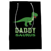 Daddysaurus Dinosaur T-Rex Dino Papa Vaderdag Medium Cadeauzakje (Voorkant)
