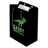 Daddysaurus Dinosaur T-Rex Dino Papa Vaderdag Medium Cadeauzakje (Achterkant Gekanteld)
