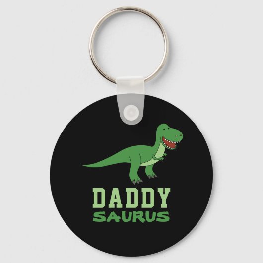 Daddysaurus Dinosaur T-Rex Dino Papa Vaderdag Sleutelhanger (Voorkant)