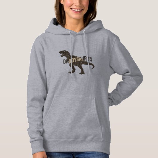 Daddysaurus Dinosaur Vintage Gravure Shirt Ontwerp (Voorkant)
