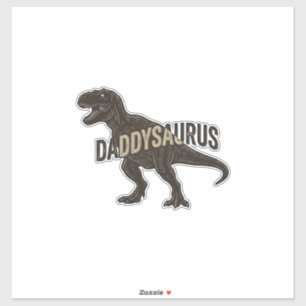 Daddysaurus Dinosaur Vintage Gravure Shirt Ontwerp Sticker