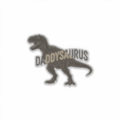 Daddysaurus Dinosaur Vintage Gravure Shirt Ontwerp Sticker (Voorkant)