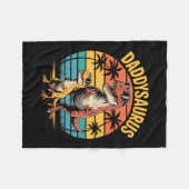 Daddysaurus Dinosaur Zomer Vaderdag Fleece Deken (Voorkant (Horizontaal))