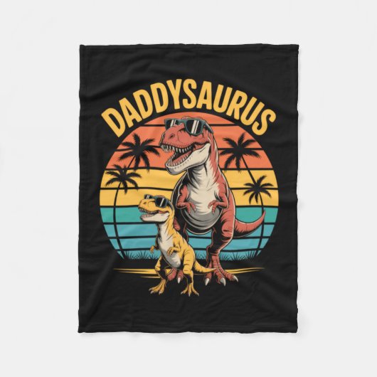 Daddysaurus Dinosaur Zomer Vaderdag Fleece Deken (Voorkant)