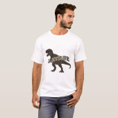Daddysaurus Dinosaurus Vintage Gravure Shirt Ontwe (Voorkant volledig)