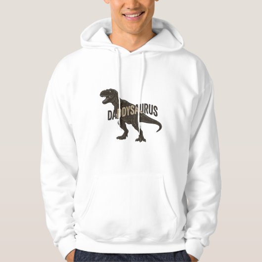 Daddysaurus Dinosaurus Vintage Gravure Shirt Ontwe (Voorkant)