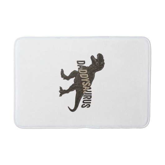 Daddysaurus Dinosaurus Vintage Gravure Shirt Ontwe Badmat (Voorkant)