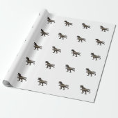 Daddysaurus Dinosaurus Vintage Gravure Shirt Ontwe Cadeaupapier (Uitgerold)