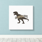 Daddysaurus Dinosaurus Vintage Gravure Shirt Ontwe Canvas Afdruk (Insitu (Houten vloer))